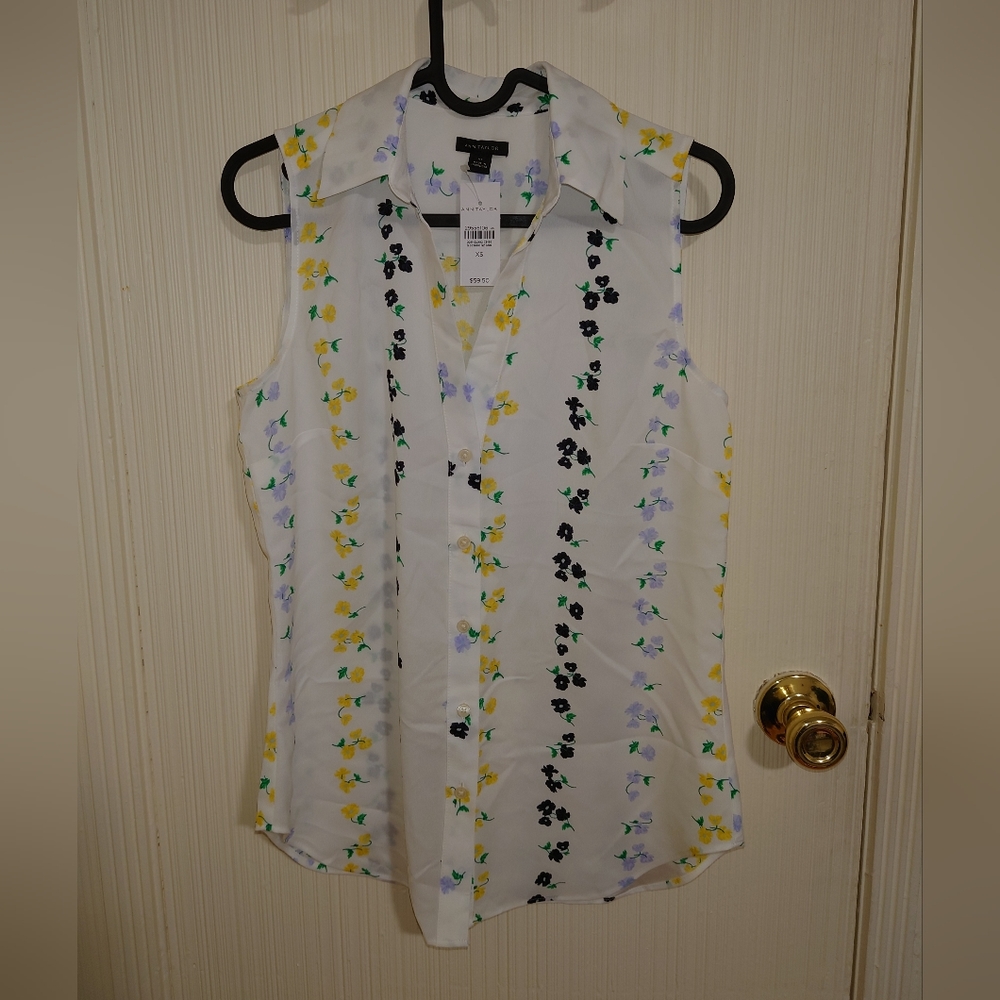 Ann Taylor XS silky shell top, NWT